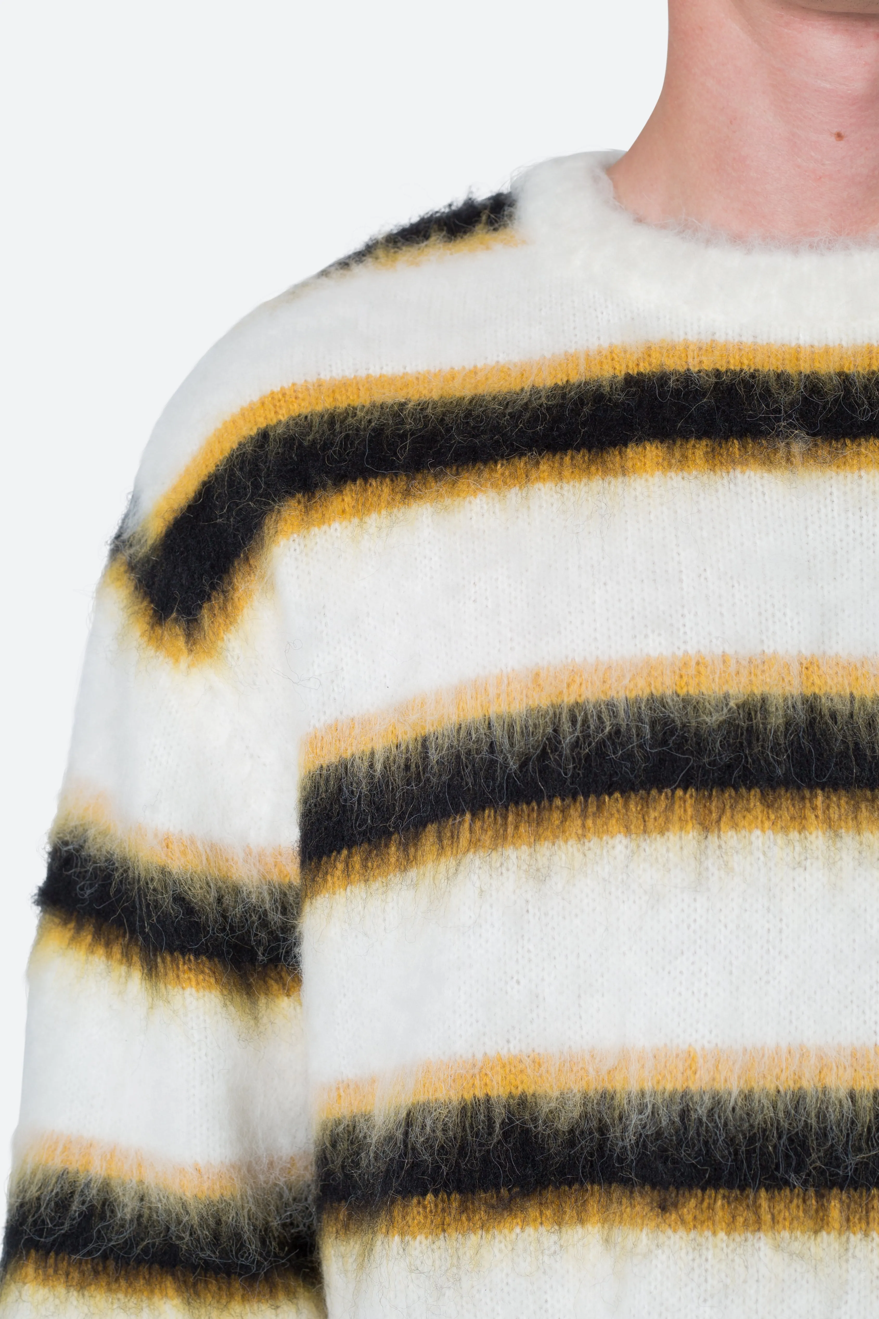 Striped Mohair Sweater - White