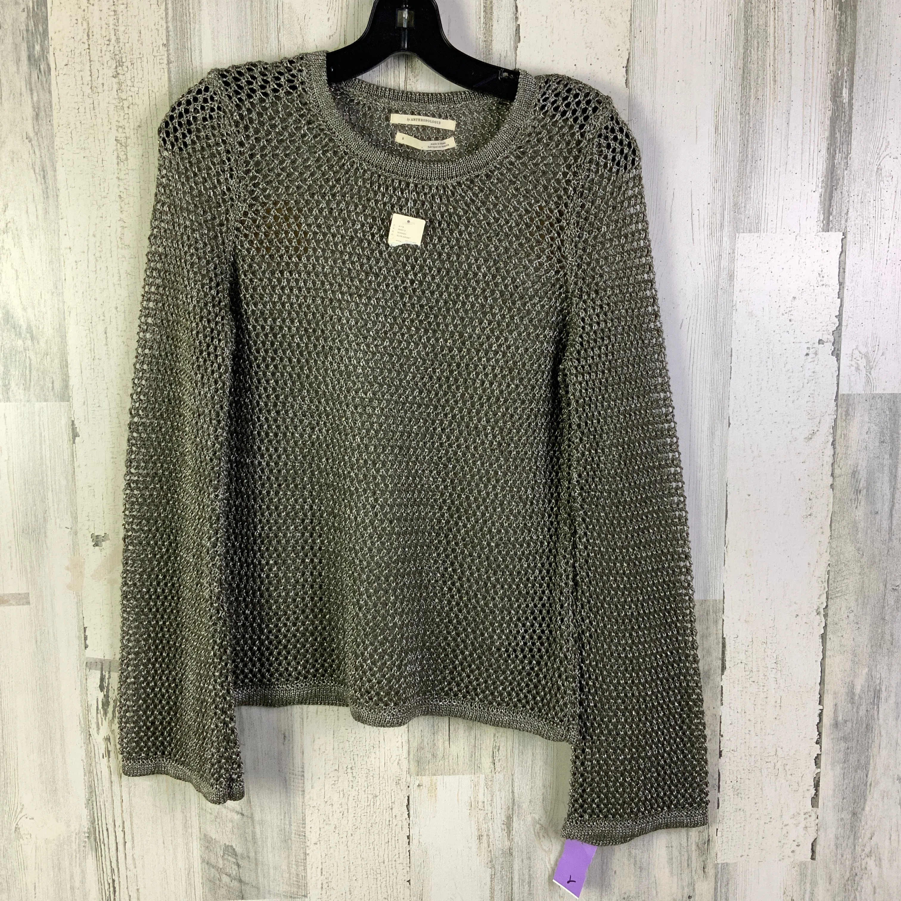 Sweater By Anthropologie In Silver, Size: S
