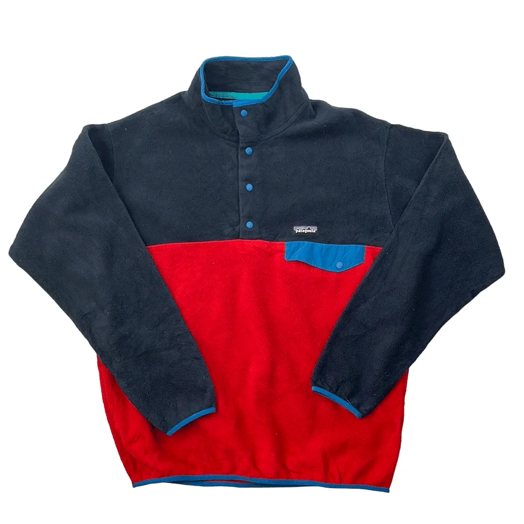 Vintage 90s Blue   Red Patagonia Synchilla Fleece - Large