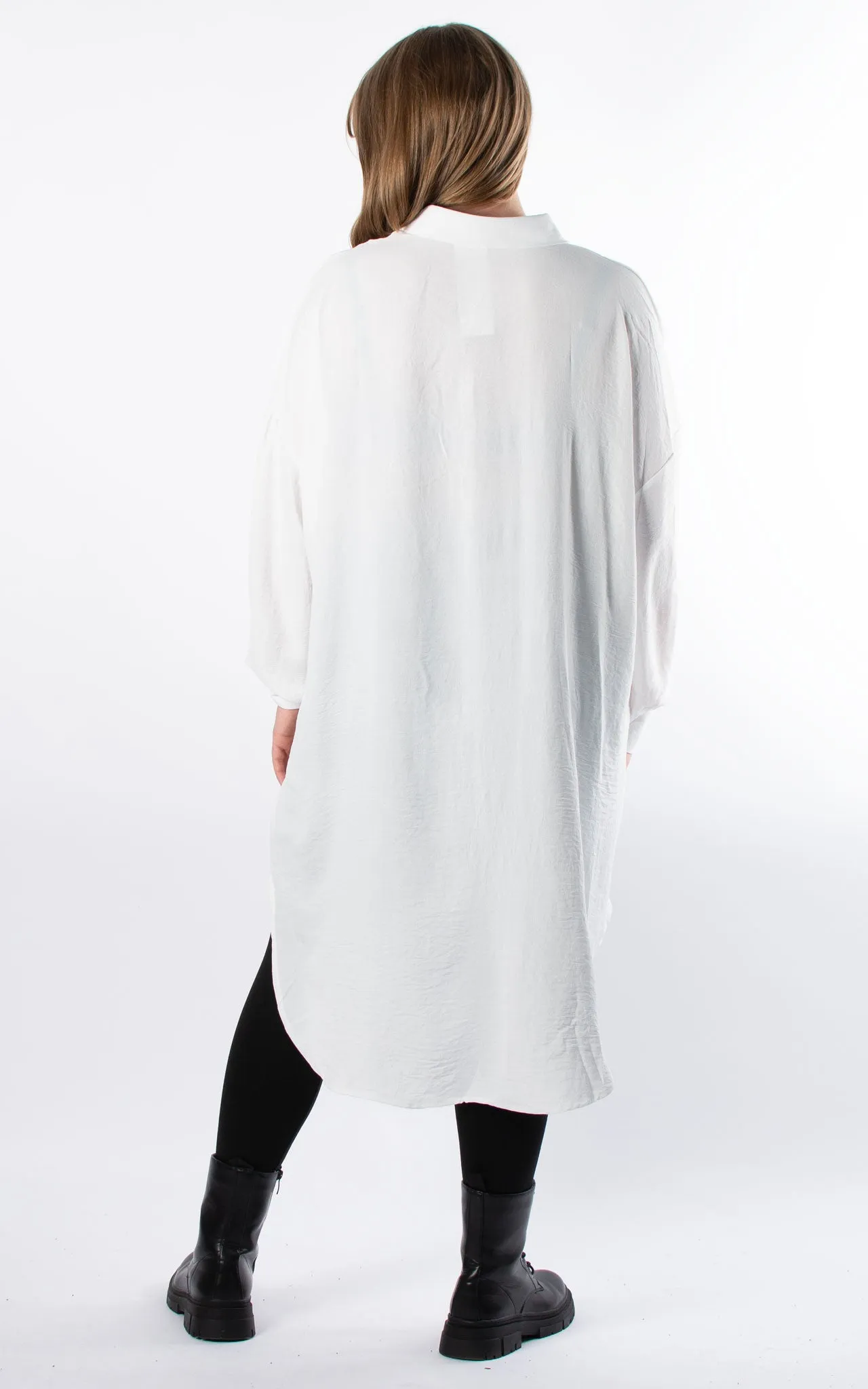 Whoopi Longline Shirt | White