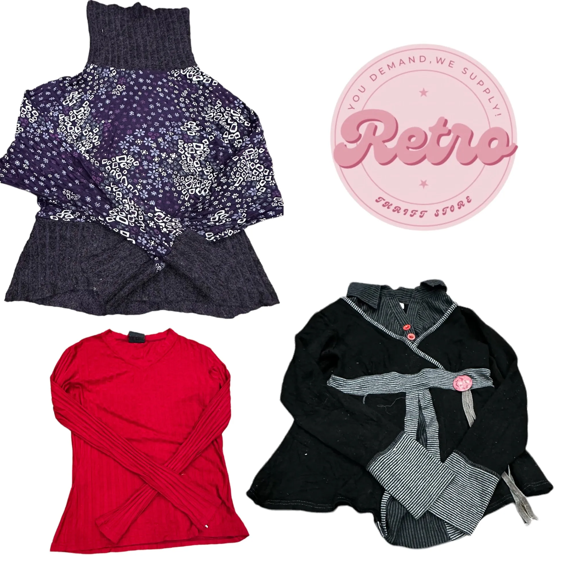 Y2k winter blouses 6 pieces