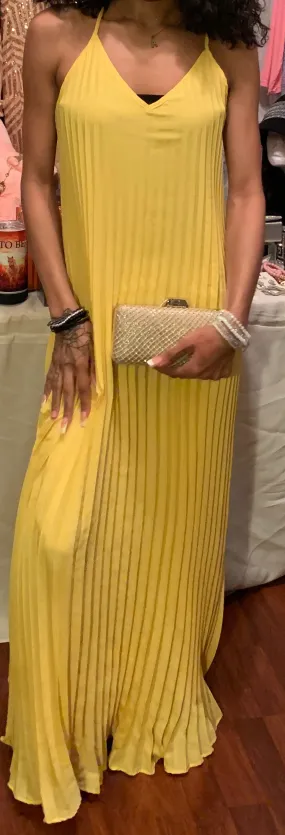 Yellow Pleated Dress