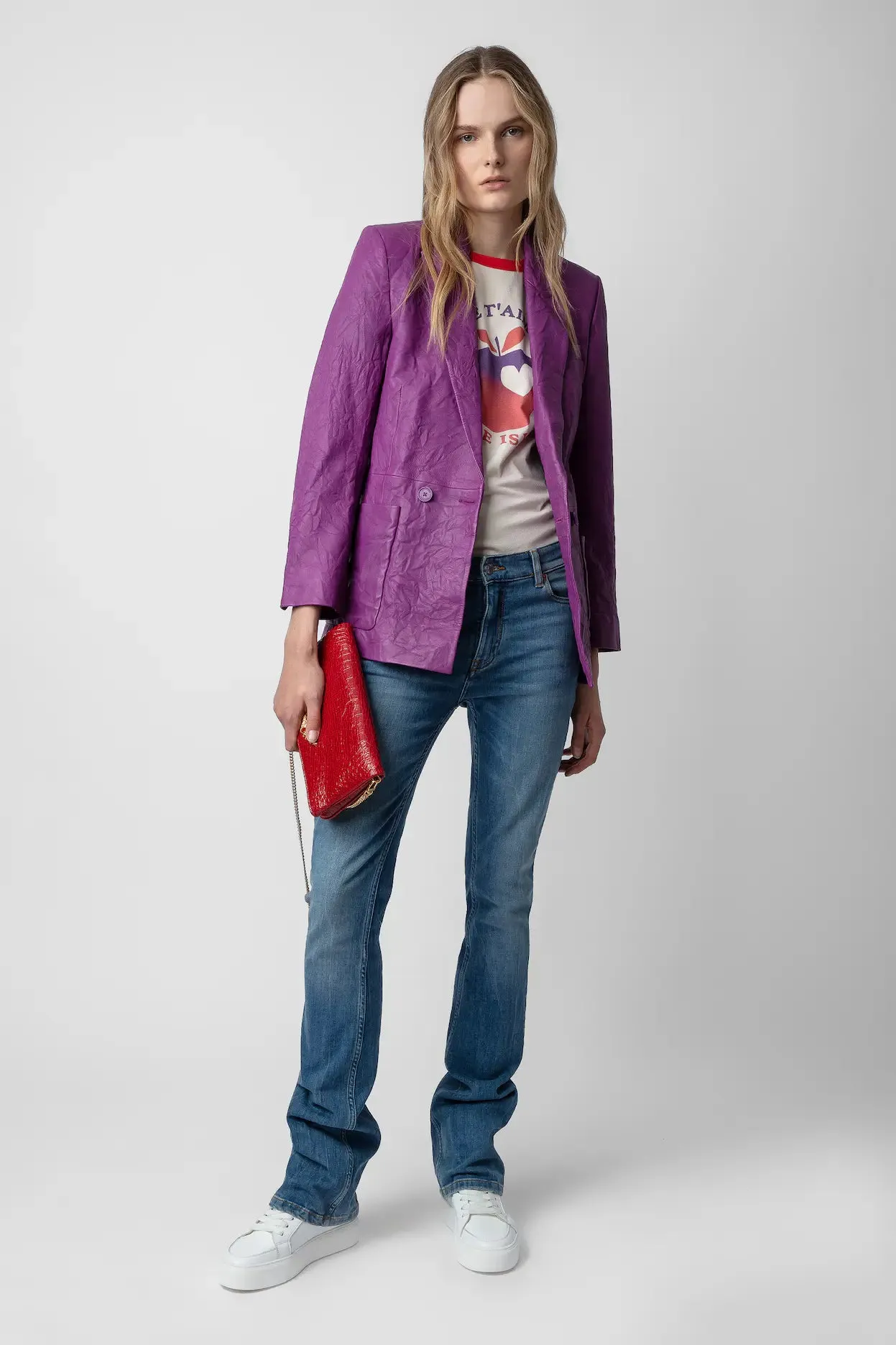 Zadig & Voltaire Visko Cuir Froisse Veste