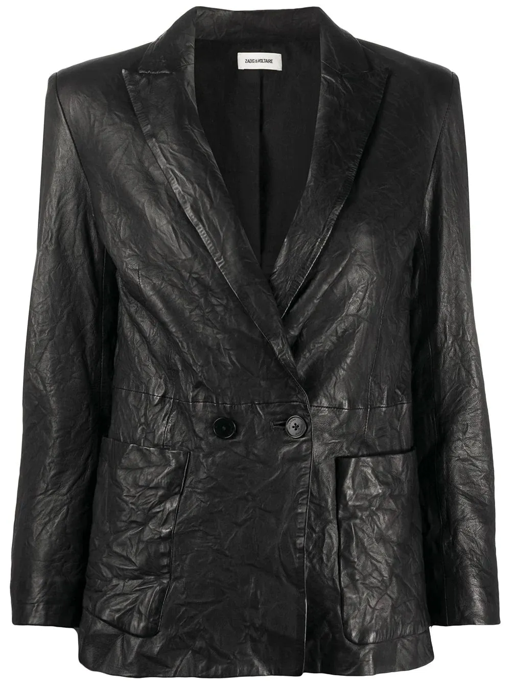 Zadig & Voltaire Visko Cuir Froisse Veste